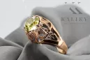 Péridot jaune Or rose 14 carats vintage d'origine Anneau Artisanat vintage vrc080r